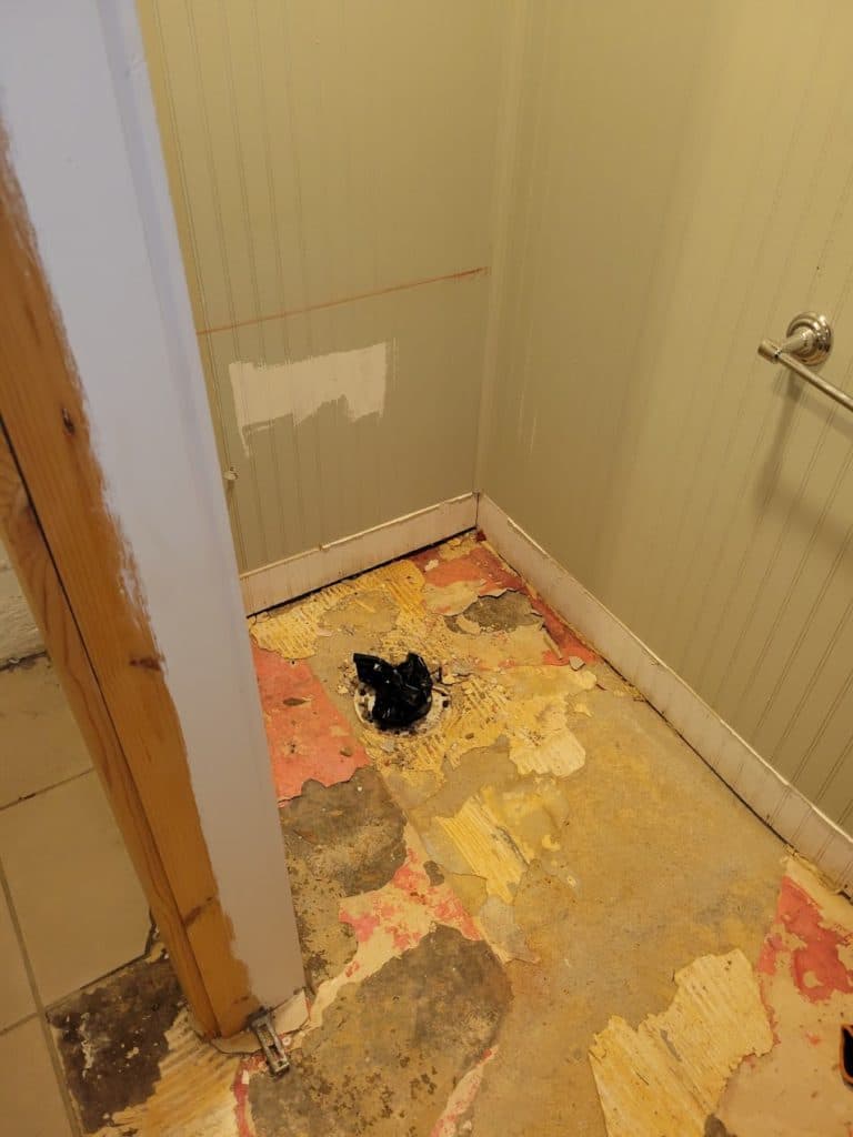 basement bathroom being repaired
