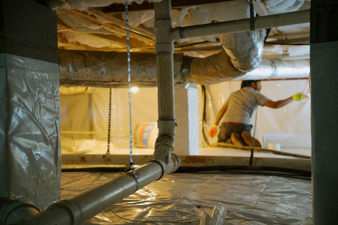 Materials going in on a Crawlspace Medic job.