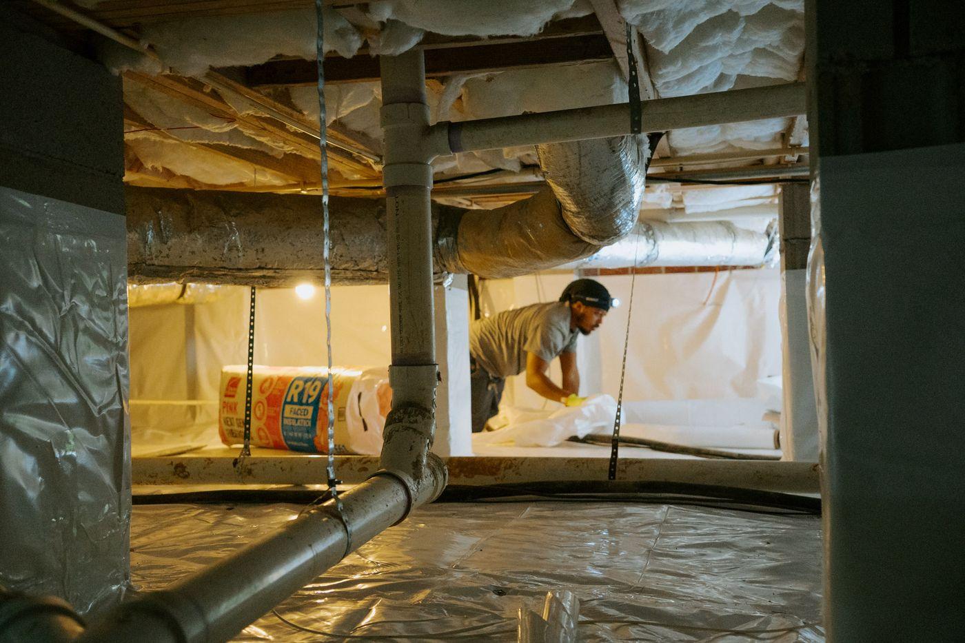 Materials going in on a Crawlspace Medic job.