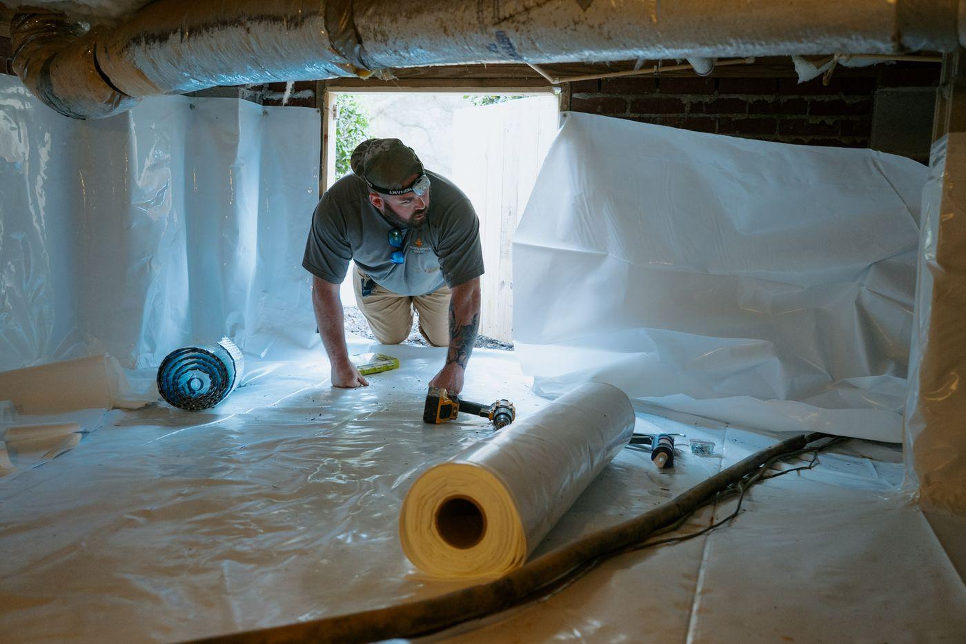 Materials going in on a Crawlspace Medic job.