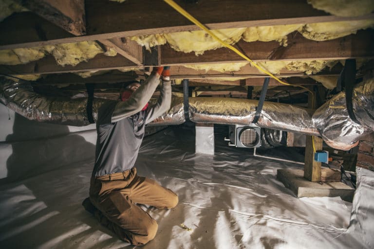 crawl space repair under a home