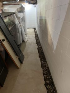 basement drain installation