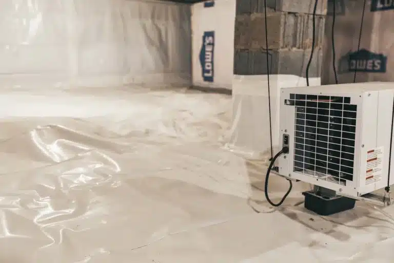 Crawl Space Encapsulation 1 Clean and encapsulated crawl space with white vapor barrier and sealed walls